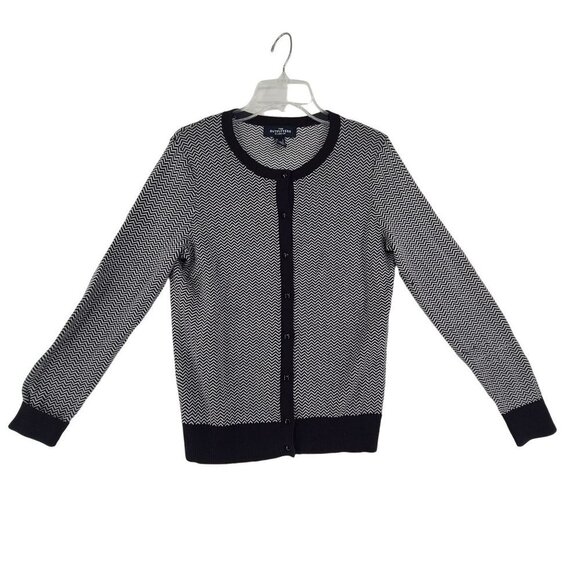 Lands' End Tops - Land's End Outfitters Women's Button up Top Black and White Size S